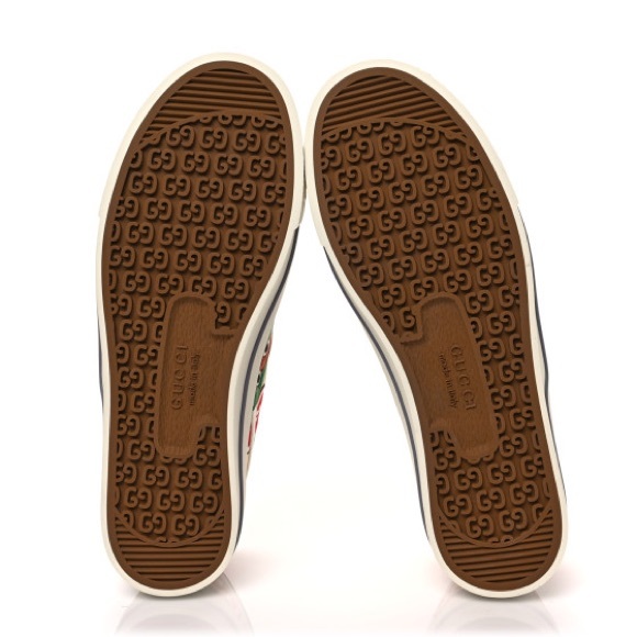 New GUCCI GG Canvas Web Apple Womens 1977 Tennis Sneakers 36 Ivory - Picture 4 of 7